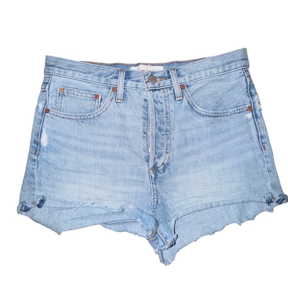 Denim Forum The Yoko Short 27 Blue High Rise Cut Off Jean Shorts Aritzia Boho